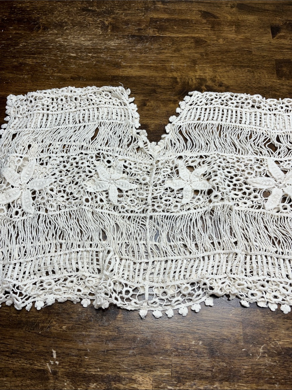 Source Unknown White Crochet Fringe Camisole